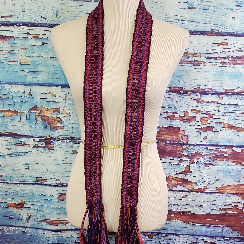 Elegant Multicolor Woven Sash